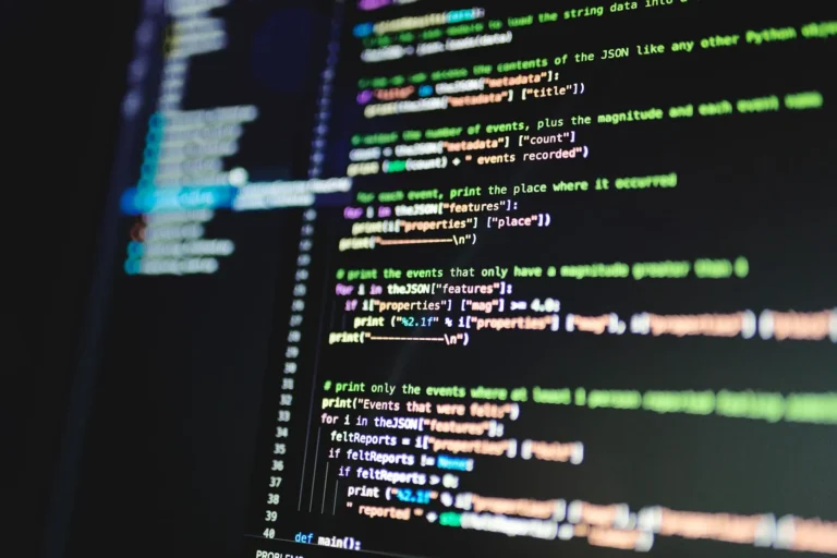 Website code on a developer screen